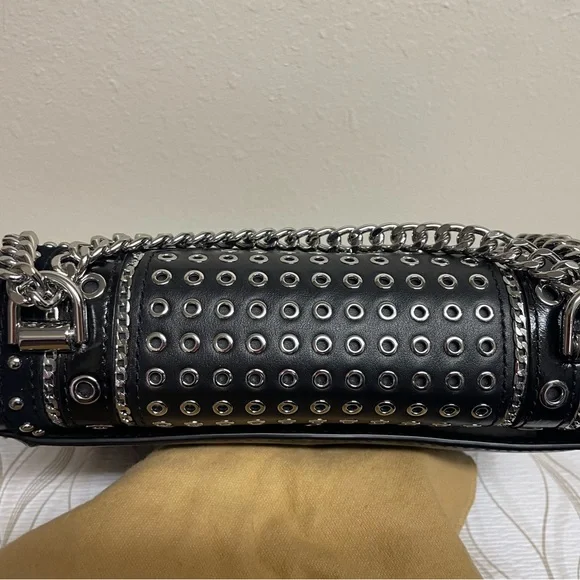 Michael Kors Black and Silver Studded and Grommeted Handbag - Picture 9 of 12